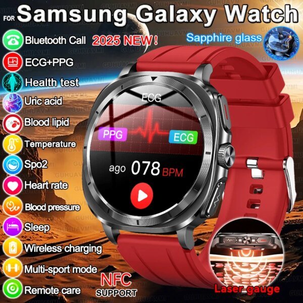 2025 New Samsung Galaxy Health Watch 7 Ultra Smart Watch Uric Acid Blood lipids ECG+PPG Blood Pressure Heart Rate Smartwatch
