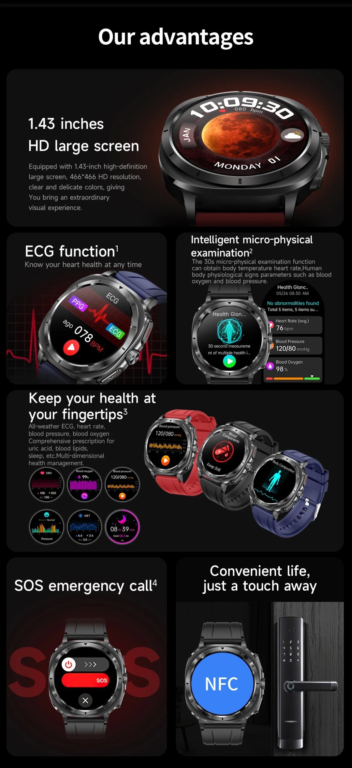 2025 New For Samsung Health Galaxy Watch 7 Ultra Smart Watch Uric Acid Blood lipids ECG+PPG Blood Pressure Heart Rate Smartwatch