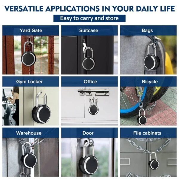 Tuya Smart Padlock Biometric Fingerprint Lock Waterproof Electronic Locks Smart Life APP Keyless Unlock Home Security Protection - Image 6