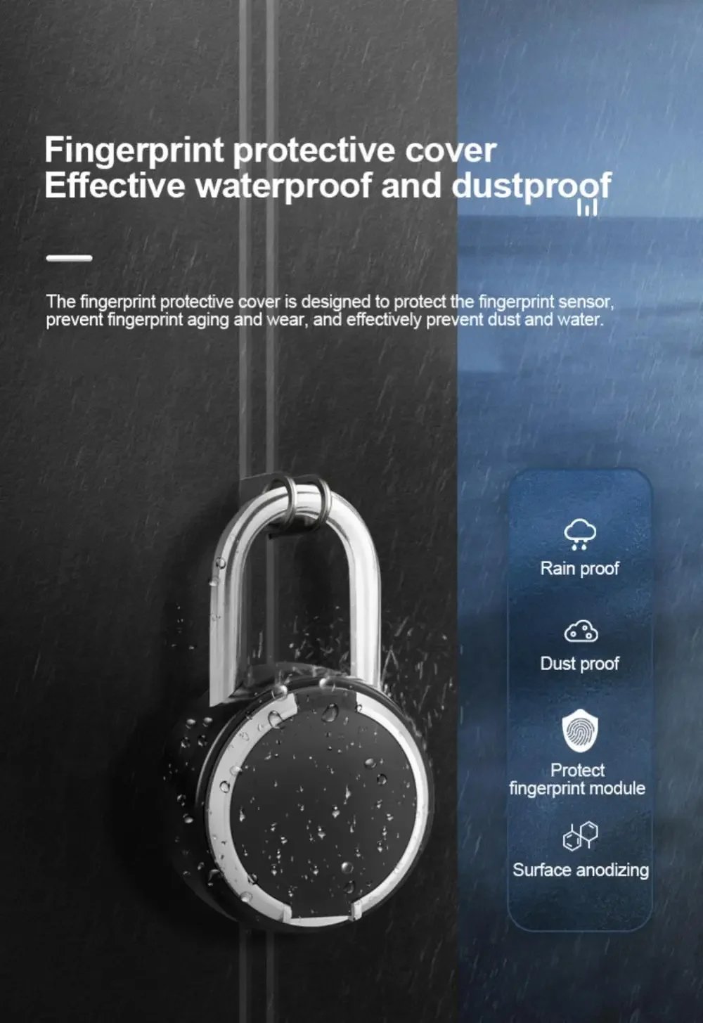 Tuya Smart Padlock Biometric Fingerprint Lock Waterproof Electronic Locks Smart Life APP Keyless Unlock Home Security Protection Tuya Smart Padlock Biometric Fingerprint Lock Waterproof Electronic Locks Smart Life APP Keyless Unlock Home Security Protection