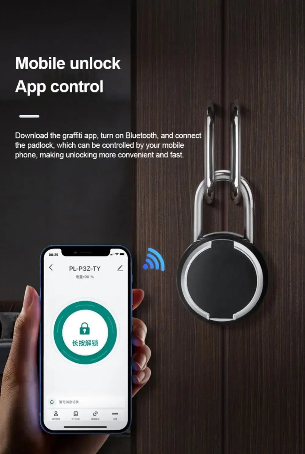 Tuya Smart Padlock Biometric Fingerprint Lock Waterproof Electronic Locks Smart Life APP Keyless Unlock Home Security Protection Tuya Smart Padlock Biometric Fingerprint Lock Waterproof Electronic Locks Smart Life APP Keyless Unlock Home Security Protection