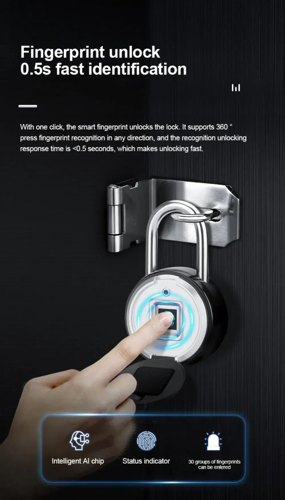 Tuya Smart Padlock Biometric Fingerprint Lock Waterproof Electronic Locks Smart Life APP Keyless Unlock Home Security Protection Tuya Smart Padlock Biometric Fingerprint Lock Waterproof Electronic Locks Smart Life APP Keyless Unlock Home Security Protection