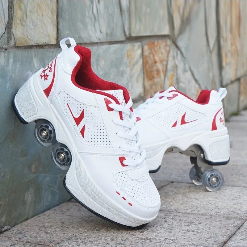 Kids Four-Wheel Roller Skate Shoes Casual Deformation Parkour Sneakers Skates Adult Stage personalized Sport Roller Skate Shoes Kids Four-Wheel Roller Skate Shoes Casual Deformation Parkour Sneakers Skates Adult Stage personalized Sport Roller Skate Shoes