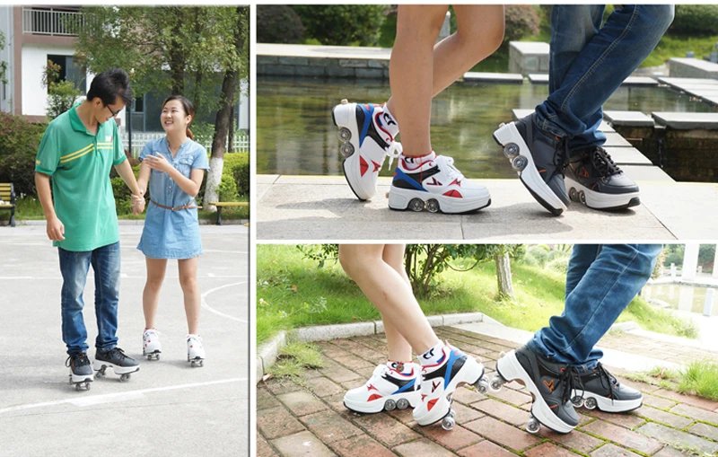 Kids Four-Wheel Roller Skate Shoes Casual Deformation Parkour Sneakers Skates Adult Stage personalized Sport Roller Skate Shoes Kids Four-Wheel Roller Skate Shoes Casual Deformation Parkour Sneakers Skates Adult Stage personalized Sport Roller Skate Shoes