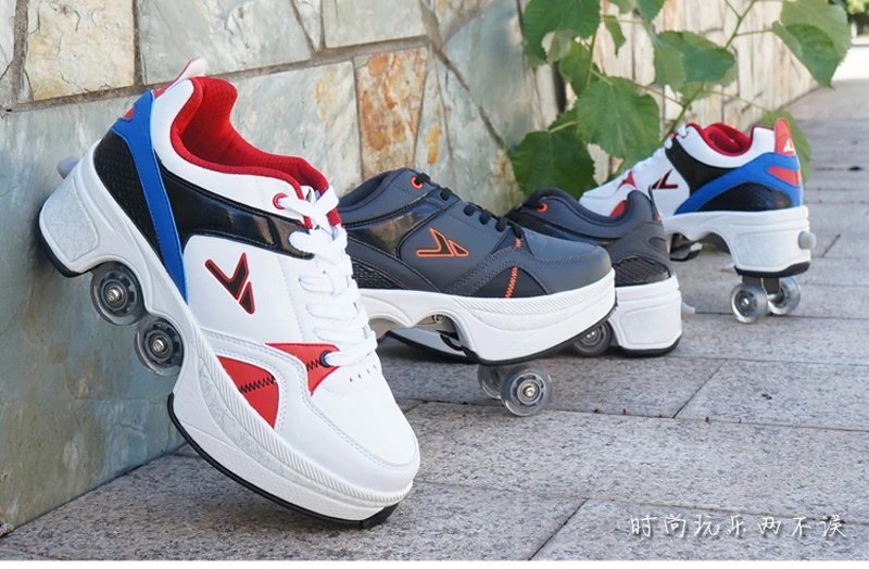 Kids Four-Wheel Roller Skate Shoes Casual Deformation Parkour Sneakers Skates Adult Stage personalized Sport Roller Skate Shoes Kids Four-Wheel Roller Skate Shoes Casual Deformation Parkour Sneakers Skates Adult Stage personalized Sport Roller Skate Shoes
