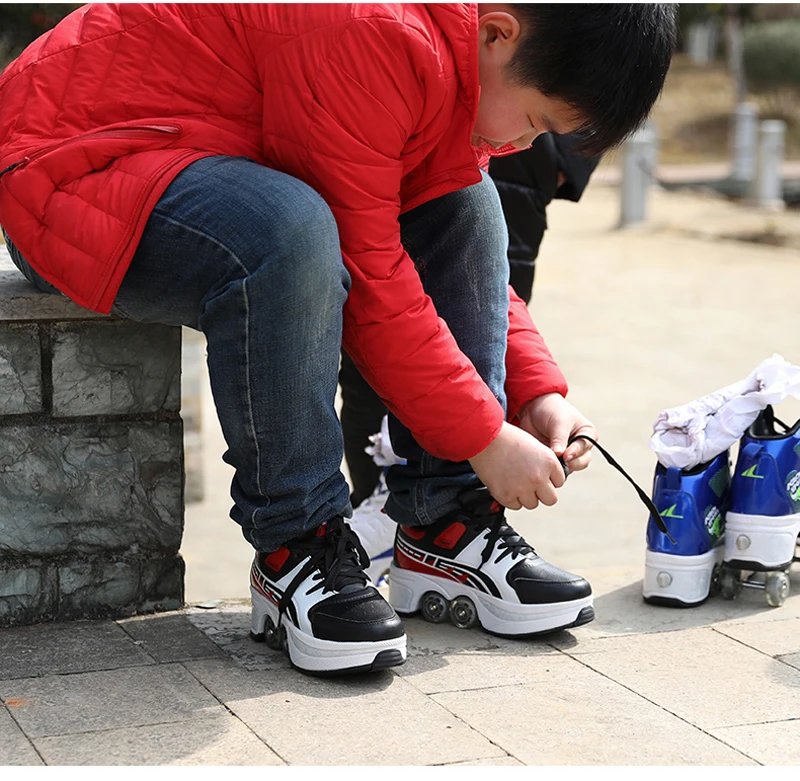 Kids Four-Wheel Roller Skate Shoes Casual Deformation Parkour Sneakers Skates Adult Stage personalized Sport Roller Skate Shoes Kids Four-Wheel Roller Skate Shoes Casual Deformation Parkour Sneakers Skates Adult Stage personalized Sport Roller Skate Shoes