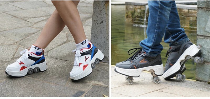 Kids Four-Wheel Roller Skate Shoes Casual Deformation Parkour Sneakers Skates Adult Stage personalized Sport Roller Skate Shoes Kids Four-Wheel Roller Skate Shoes Casual Deformation Parkour Sneakers Skates Adult Stage personalized Sport Roller Skate Shoes