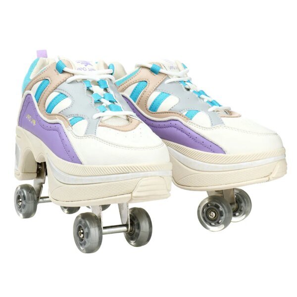 Size 40 41 Deformation Roller Skates Shoes Double Row 4-Wheel Skates Roller Shoes Dual-Purpose Roller Sneakers Wheels Shoes - Image 4