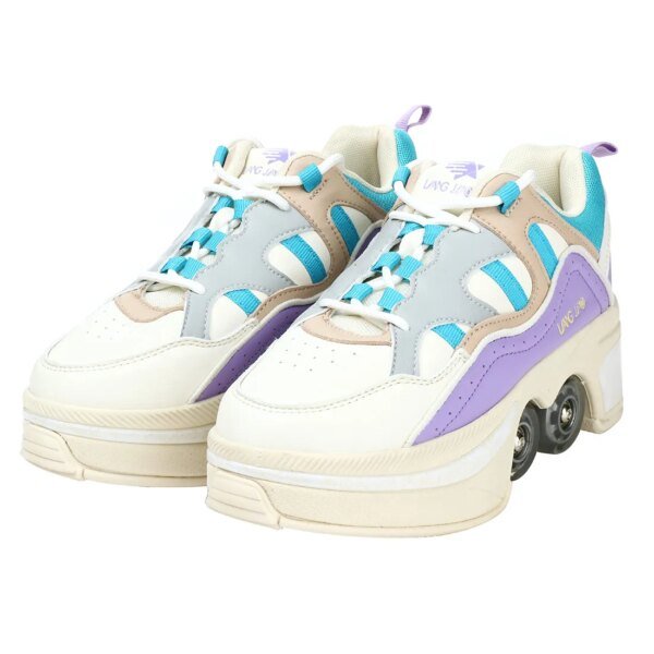 Size 40 41 Deformation Roller Skates Shoes Double Row 4-Wheel Skates Roller Shoes Dual-Purpose Roller Sneakers Wheels Shoes - Image 2