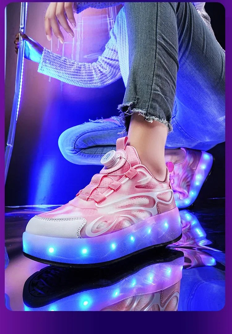 2025 Children Glowing Roller Skates Shoes Student Four-wheel Outdoor Detachable Sport Deformation Parkour Runaway Boy Girl Gift 2025 Children Glowing Roller Skates Shoes Student Four-wheel Outdoor Detachable Sport Deformation Parkour Runaway Boy Girl Gift