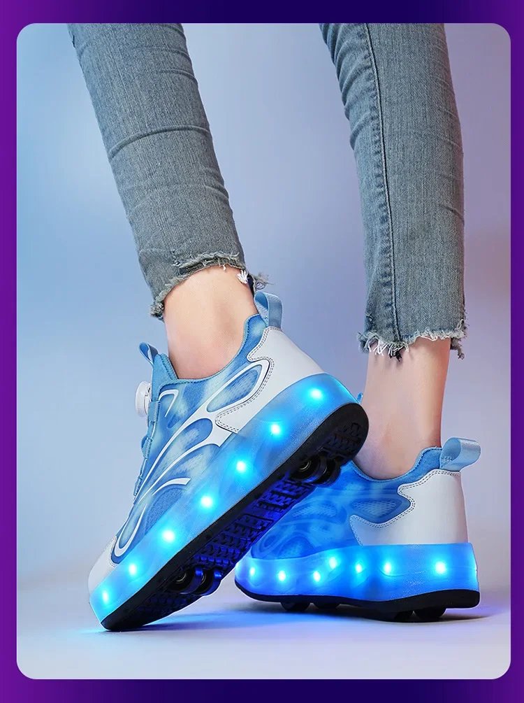 2025 Children Glowing Roller Skates Shoes Student Four-wheel Outdoor Detachable Sport Deformation Parkour Runaway Boy Girl Gift 2025 Children Glowing Roller Skates Shoes Student Four-wheel Outdoor Detachable Sport Deformation Parkour Runaway Boy Girl Gift
