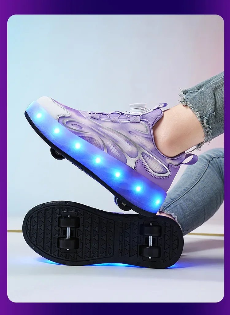 2025 Children Glowing Roller Skates Shoes Student Four-wheel Outdoor Detachable Sport Deformation Parkour Runaway Boy Girl Gift 2025 Children Glowing Roller Skates Shoes Student Four-wheel Outdoor Detachable Sport Deformation Parkour Runaway Boy Girl Gift