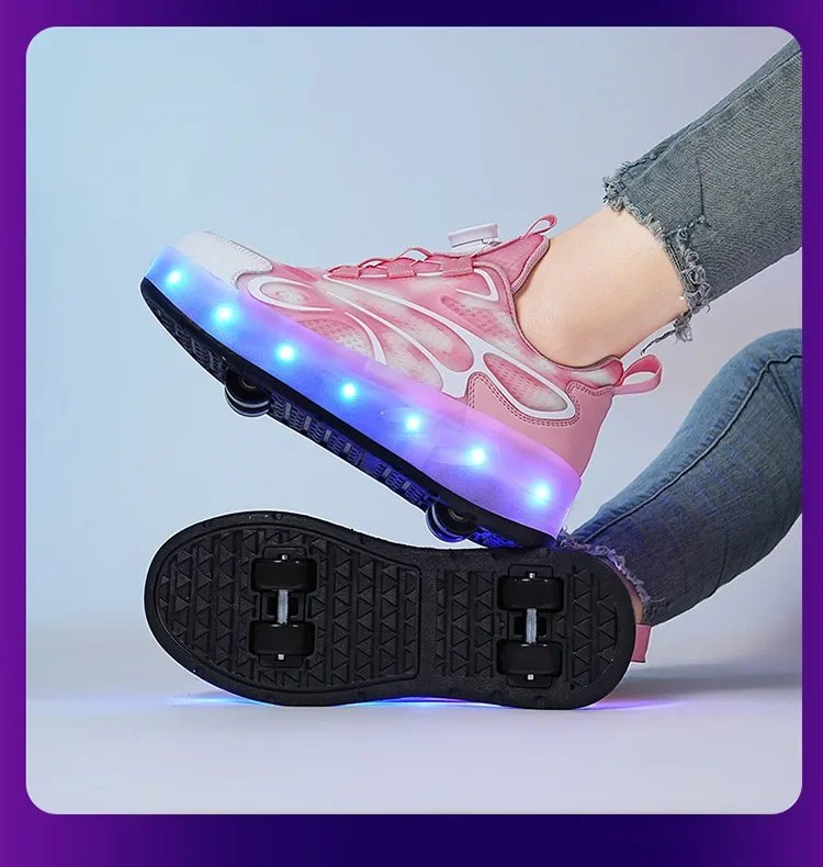 2025 Children Glowing Roller Skates Shoes Student Four-wheel Outdoor Detachable Sport Deformation Parkour Runaway Boy Girl Gift 2025 Children Glowing Roller Skates Shoes Student Four-wheel Outdoor Detachable Sport Deformation Parkour Runaway Boy Girl Gift