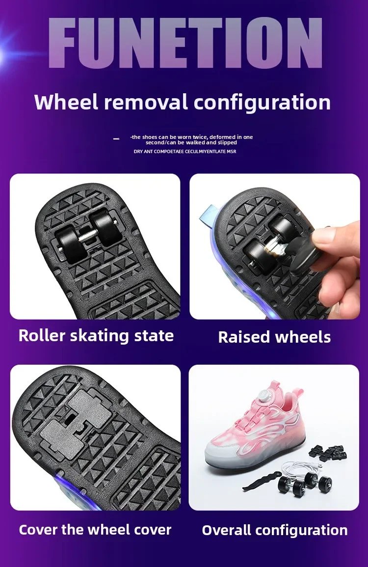 2025 Children Glowing Roller Skates Shoes Student Four-wheel Outdoor Detachable Sport Deformation Parkour Runaway Boy Girl Gift 2025 Children Glowing Roller Skates Shoes Student Four-wheel Outdoor Detachable Sport Deformation Parkour Runaway Boy Girl Gift