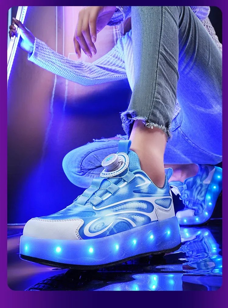 2025 Children Glowing Roller Skates Shoes Student Four-wheel Outdoor Detachable Sport Deformation Parkour Runaway Boy Girl Gift 2025 Children Glowing Roller Skates Shoes Student Four-wheel Outdoor Detachable Sport Deformation Parkour Runaway Boy Girl Gift