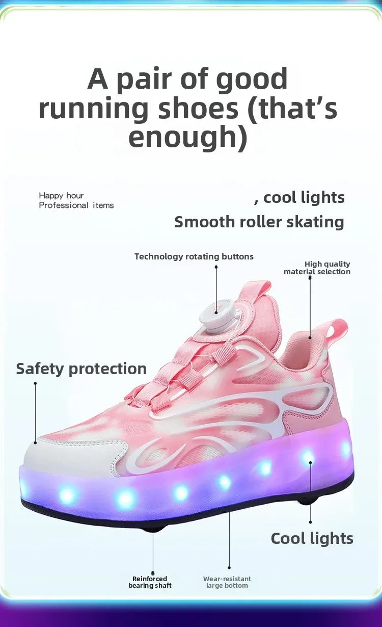 2025 Children Glowing Roller Skates Shoes Student Four-wheel Outdoor Detachable Sport Deformation Parkour Runaway Boy Girl Gift 2025 Children Glowing Roller Skates Shoes Student Four-wheel Outdoor Detachable Sport Deformation Parkour Runaway Boy Girl Gift