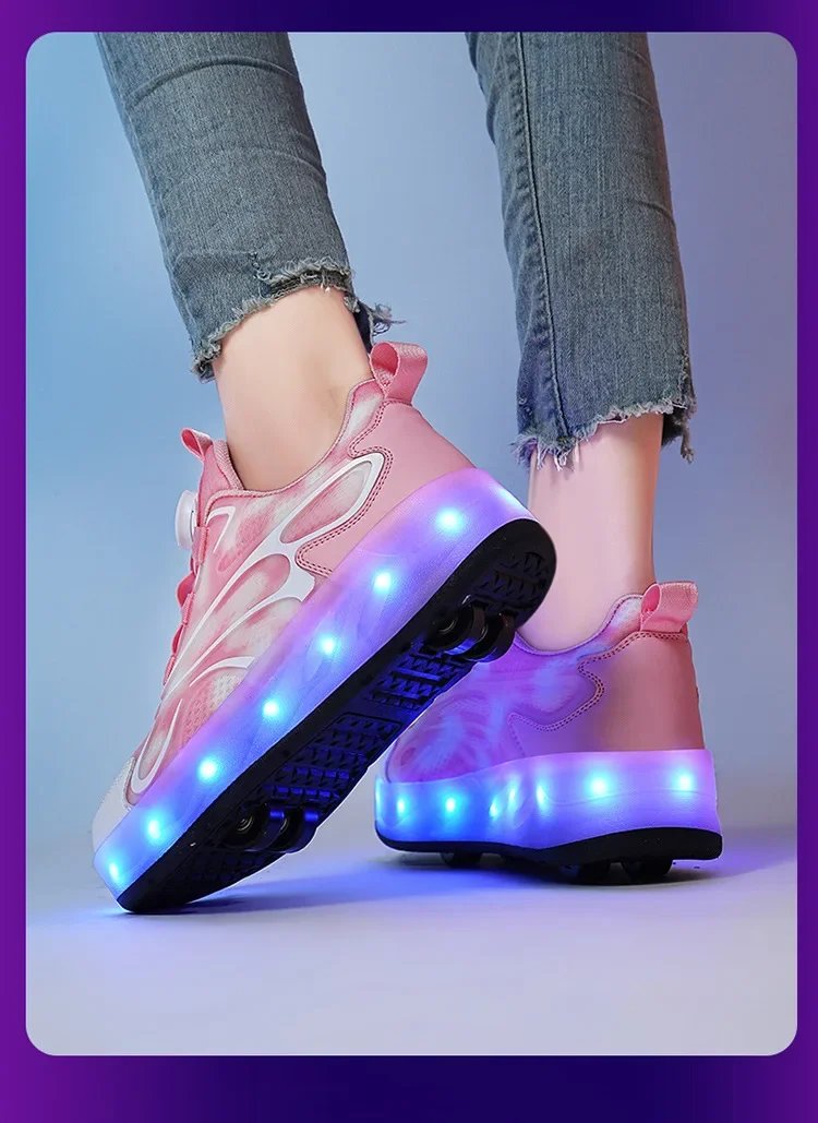 2025 Children Glowing Roller Skates Shoes Student Four-wheel Outdoor Detachable Sport Deformation Parkour Runaway Boy Girl Gift 2025 Children Glowing Roller Skates Shoes Student Four-wheel Outdoor Detachable Sport Deformation Parkour Runaway Boy Girl Gift