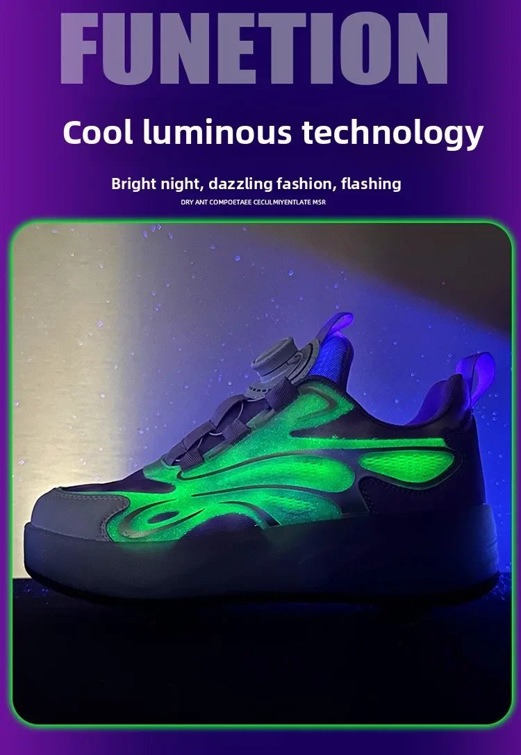 2025 Children Glowing Roller Skates Shoes Student Four-wheel Outdoor Detachable Sport Deformation Parkour Runaway Boy Girl Gift 2025 Children Glowing Roller Skates Shoes Student Four-wheel Outdoor Detachable Sport Deformation Parkour Runaway Boy Girl Gift