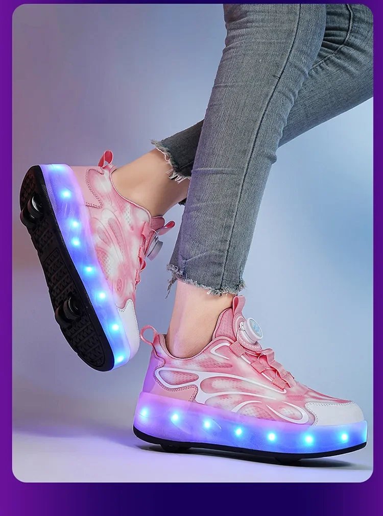 2025 Children Glowing Roller Skates Shoes Student Four-wheel Outdoor Detachable Sport Deformation Parkour Runaway Boy Girl Gift 2025 Children Glowing Roller Skates Shoes Student Four-wheel Outdoor Detachable Sport Deformation Parkour Runaway Boy Girl Gift