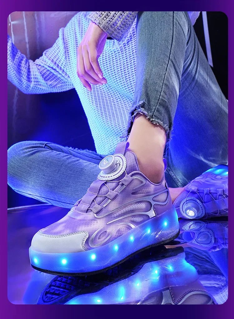 2025 Children Glowing Roller Skates Shoes Student Four-wheel Outdoor Detachable Sport Deformation Parkour Runaway Boy Girl Gift 2025 Children Glowing Roller Skates Shoes Student Four-wheel Outdoor Detachable Sport Deformation Parkour Runaway Boy Girl Gift