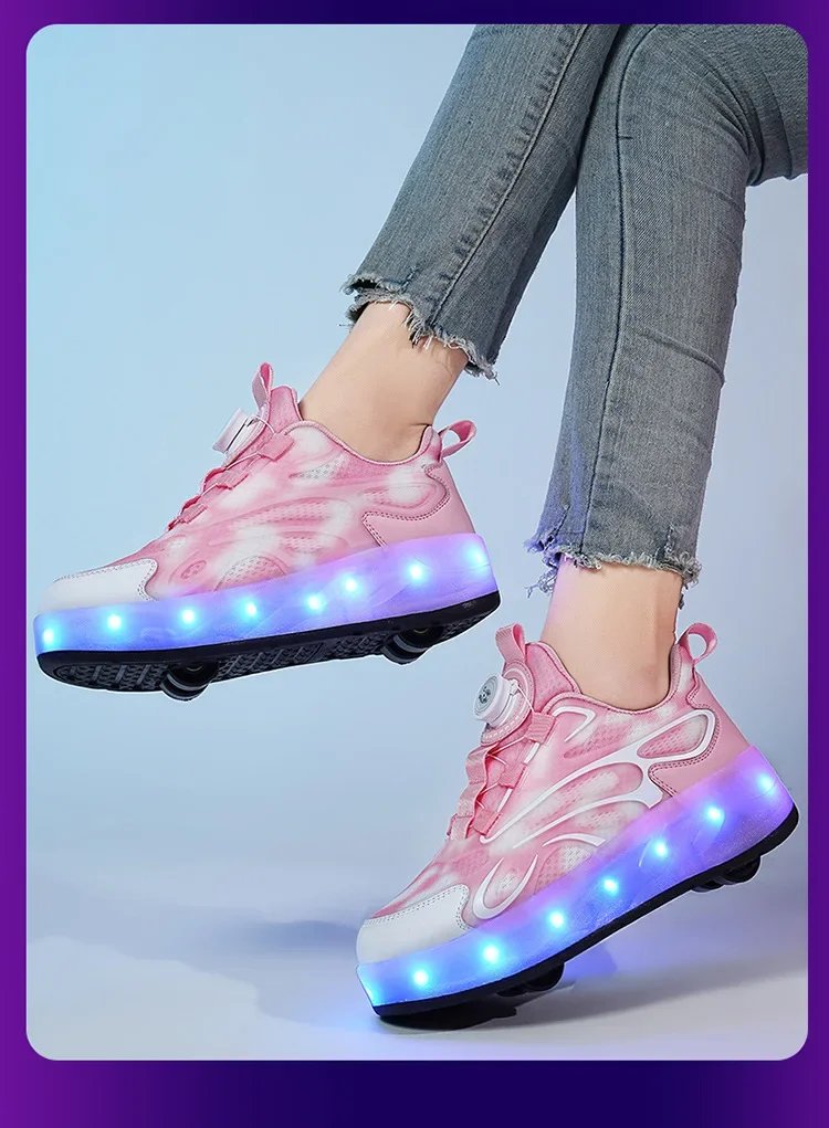 2025 Children Glowing Roller Skates Shoes Student Four-wheel Outdoor Detachable Sport Deformation Parkour Runaway Boy Girl Gift 2025 Children Glowing Roller Skates Shoes Student Four-wheel Outdoor Detachable Sport Deformation Parkour Runaway Boy Girl Gift