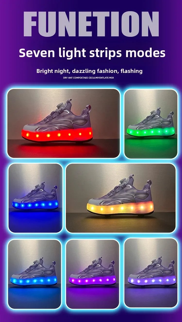 2025 Children Glowing Roller Skates Shoes Student Four-wheel Outdoor Detachable Sport Deformation Parkour Runaway Boy Girl Gift 2025 Children Glowing Roller Skates Shoes Student Four-wheel Outdoor Detachable Sport Deformation Parkour Runaway Boy Girl Gift