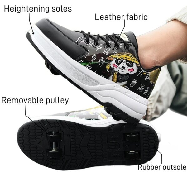 Adjustable 4 Wheel Sneaker Outdoor Girls Deformation Roller Skate Durable Unisex Adult Fashionable Casual Parkour Shoes - Image 4