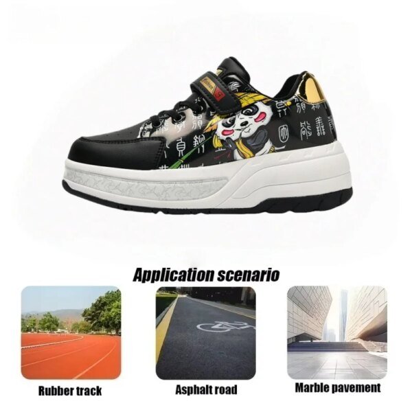 Adjustable 4 Wheel Sneaker Outdoor Girls Deformation Roller Skate Durable Unisex Adult Fashionable Casual Parkour Shoes - Image 3