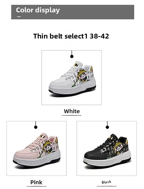 Adjustable 4 Wheel Sneaker Outdoor Girls Deformation Roller Skate Durable Unisex Adult Fashionable Casual Parkour Shoes Adjustable 4 Wheel Sneaker Outdoor Girls Deformation Roller Skate Durable Unisex Adult Fashionable Casual Parkour Shoes