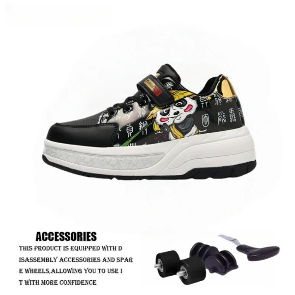 Adjustable 4 Wheel Sneaker Outdoor Girls Deformation Roller Skate Durable Unisex Adult Fashionable Casual Parkour Shoes - Image 5