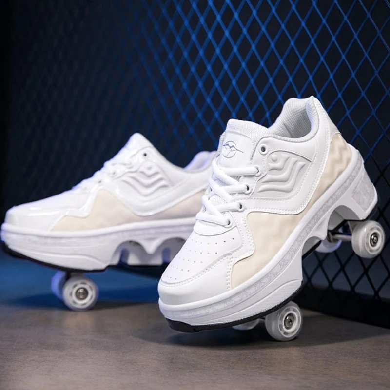 New Children's Four Wheel Skates for Men Women With brake Roller Skates Deformed Student 4 roller Skates Assembly Roller Shoes New Children's Four Wheel Skates for Men Women With brake Roller Skates Deformed Student 4 roller Skates Assembly Roller Shoes