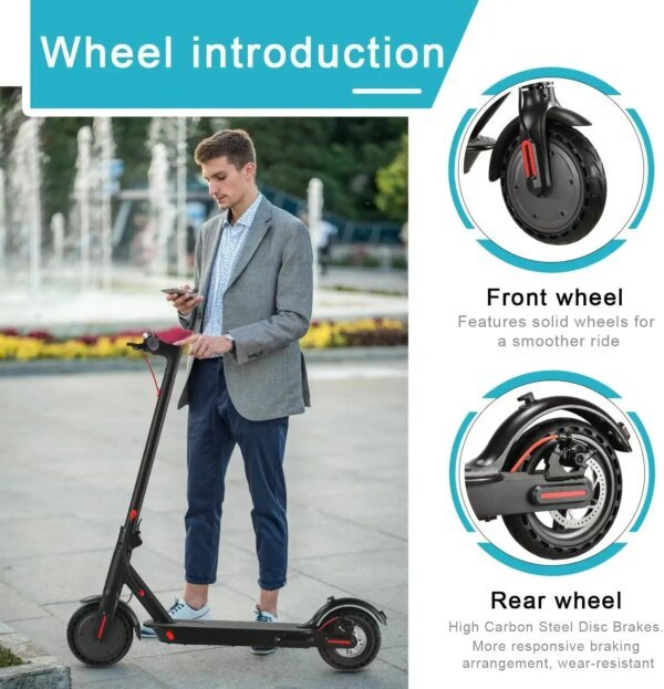 E-Scooter Foldable Waterproof Adult Electric Scooter 8.5Inches Explosion-Proof Tire 36V 350W 10.4Ah Configuration Smart - Image 2