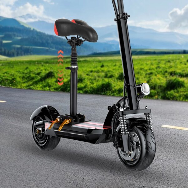 [Electric Scooter Seat] Soft Durable Height Adjustable Seat - Easy Buckle Install Lightweight - 18-26in for 6ft Riders - Image 2