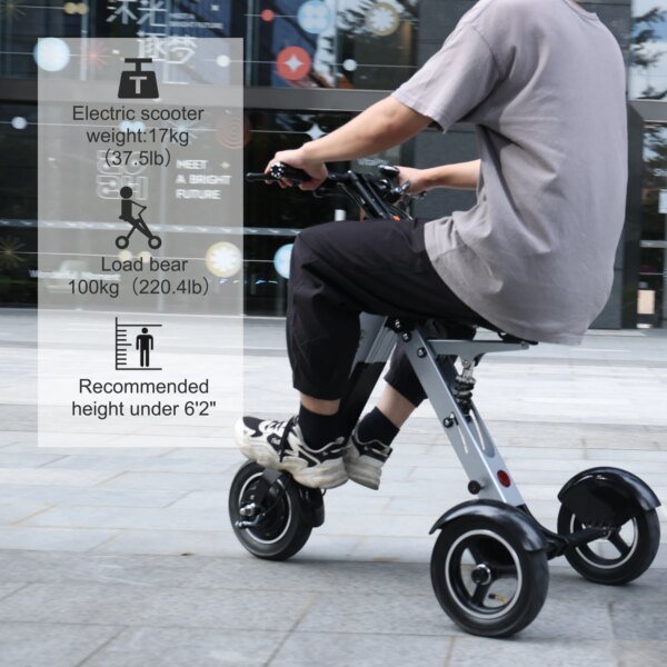 TpMate ES35 Lightweight Foldable Electric Scooter 3 wheel Mobility Trike for Adults with Removable Battery 15Mph - Image 3