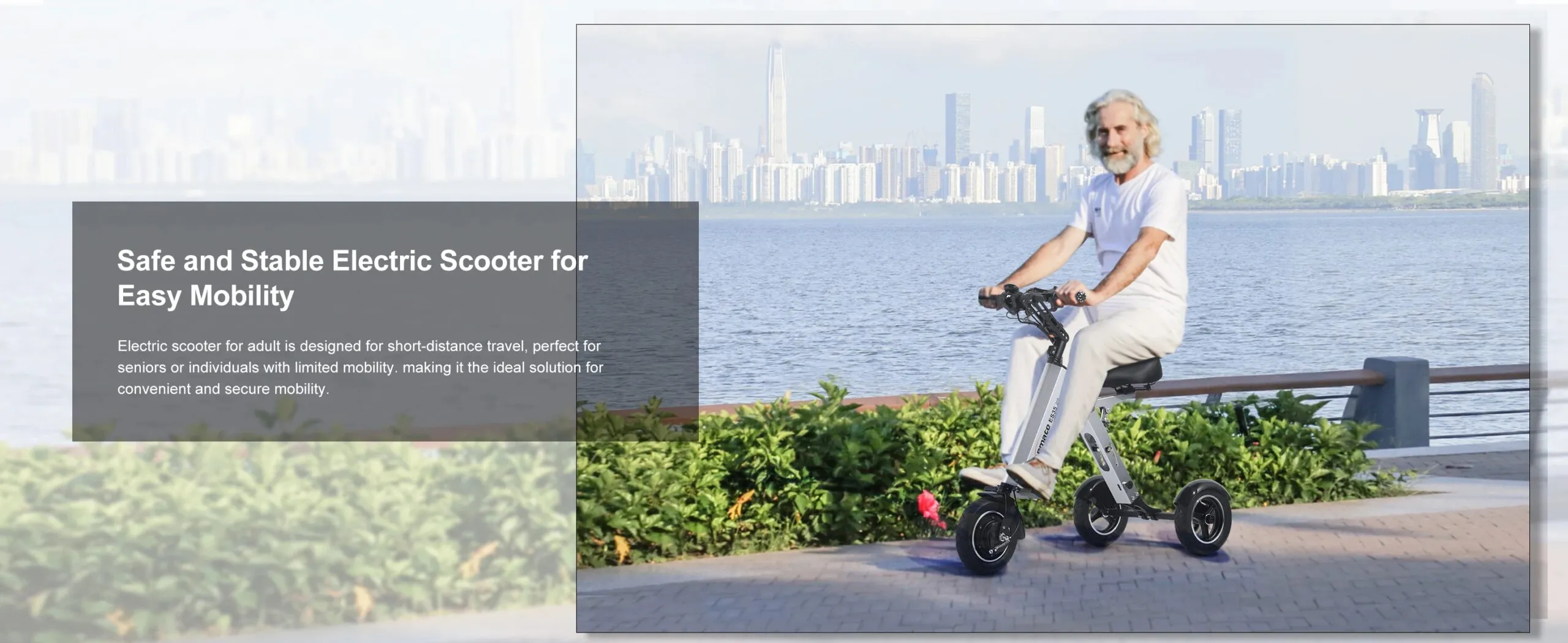 TpMate ES35 Lightweight Foldable Electric Scooter 3 wheel Mobility Trike for Adults with Removable Battery 15Mph