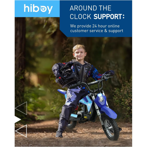 Hiboy 36V&300W Electric Motorcycle - Up to 15.5MPH & 13.7 Miles Long-Range, 3-Speed Modes Electric Dirt Bike for Kids Ages 3-10 - Image 2