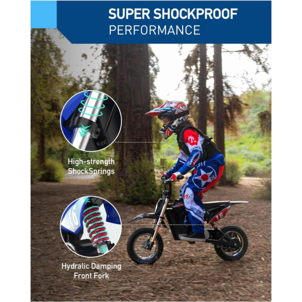 Hiboy 36V&300W Electric Motorcycle - Up to 15.5MPH & 13.7 Miles Long-Range, 3-Speed Modes Electric Dirt Bike for Kids Ages 3-10 - Image 5