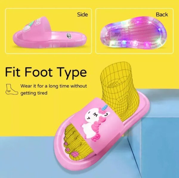Children‘s Boys Girls Slippers Cartoon Unicorn Animals Prints Shoes Lighted Fashion Cute Shoes Bathroom Kids Toddler Slippers - Image 6
