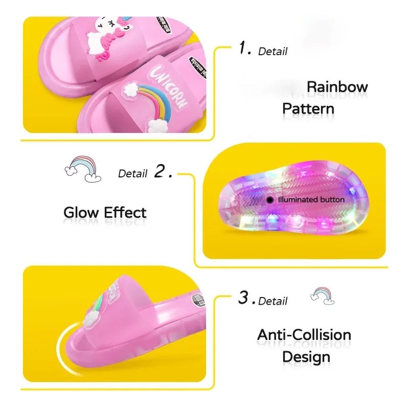 Children‘s Boys Girls Slippers Cartoon Unicorn Animals Prints Shoes Lighted Fashion Cute Shoes Bathroom Kids Toddler Slippers Children‘s Boys Girls Slippers Cartoon Unicorn Animals Prints Shoes Lighted Fashion Cute Shoes Bathroom Kids Toddler Slippers