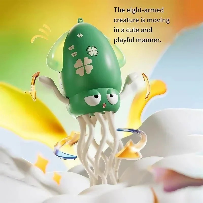 Electric Dancing Squid Toy Crawling Dancing Automatic Obstacle Avoidance Octopus Sensor Toy With LED Lights & Music