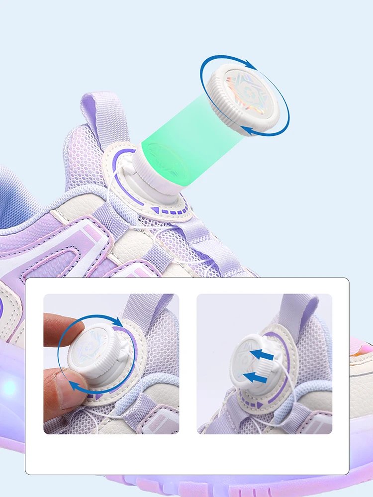 Children Four Wheels Luminous Glowing Sneakers Black Pink Led Light Roller Skate Shoes Kids Led Shoes Boys Girls USB Charging