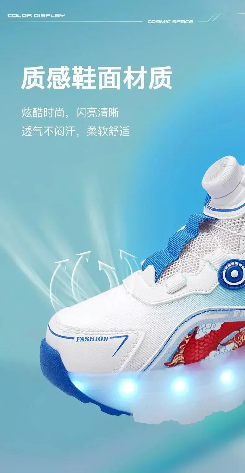 Summer Children Roller Skating Shoes Fashion Outdoor Sports Walking Shoes 2025 New style LED Light  Cute Kids Sneakers for Girl