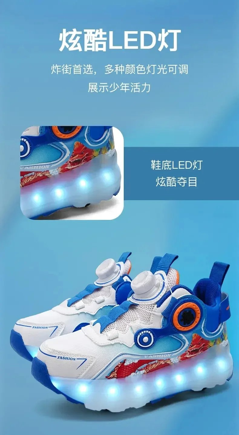 Summer Children Roller Skating Shoes Fashion Outdoor Sports Walking Shoes 2025 New style LED Light  Cute Kids Sneakers for Girl