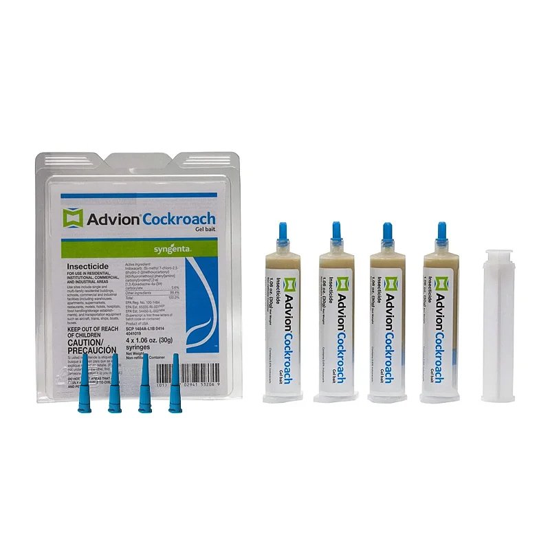 Advion Cockroach Gel Bait, 4 Tubes x 30-Grams, 1 Plunger and 4 Tips,  Indoor and Outdoor Use, Roach Killer Gel for American, Ger