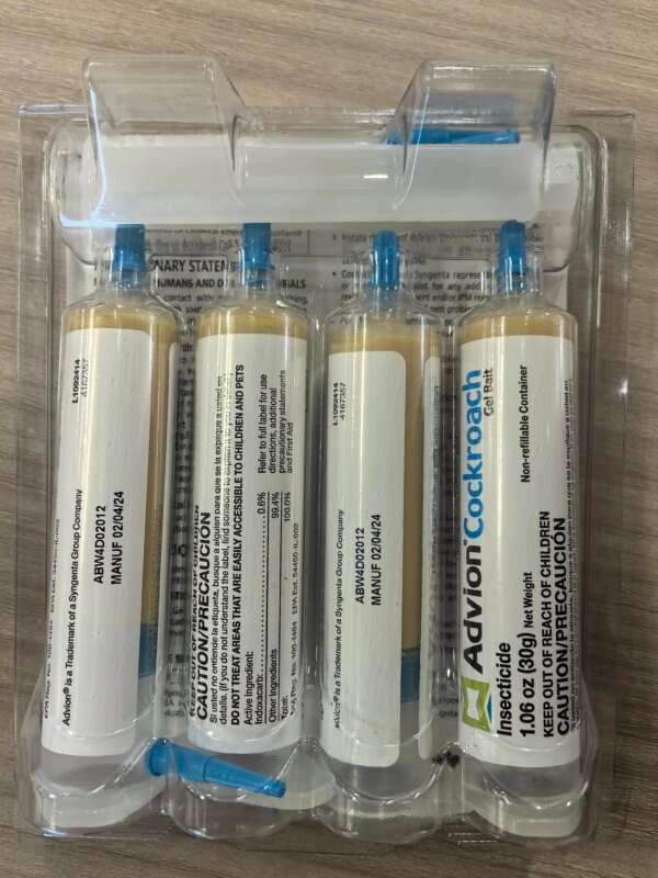 Advion Cockroach Gel Bait, 4 Tubes x 30-Grams, 1 Plunger and 4 Tips,  Indoor and Outdoor Use, Roach Killer Gel for American, Ger - Image 5