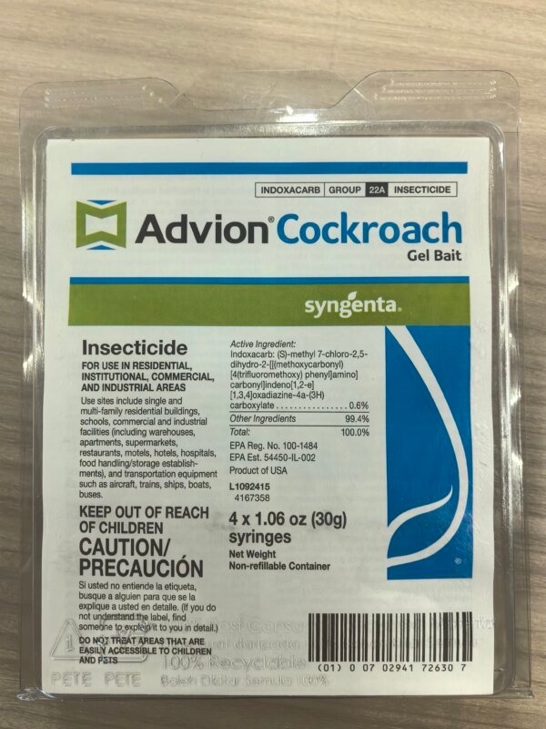 Advion Cockroach Gel Bait, 4 Tubes x 30-Grams, 1 Plunger and 4 Tips,  Indoor and Outdoor Use, Roach Killer Gel for American, Ger - Image 6