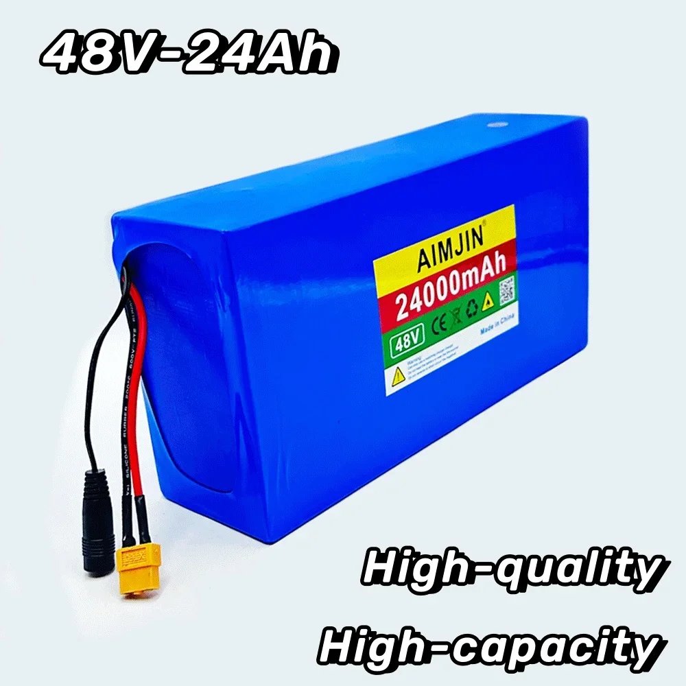 13S6P 48V 24Ah 2000W Panasonic 18650 li-ion battery pack, suitable for 54.6V bicycles+optional built-in BMS plug+54.6V Charger