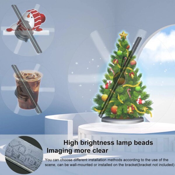 Hologram 3D Ventilador Projetor Advertising Display Luces Led light Sign Holographic Player Support Images Video Draw Audiences - Image 4
