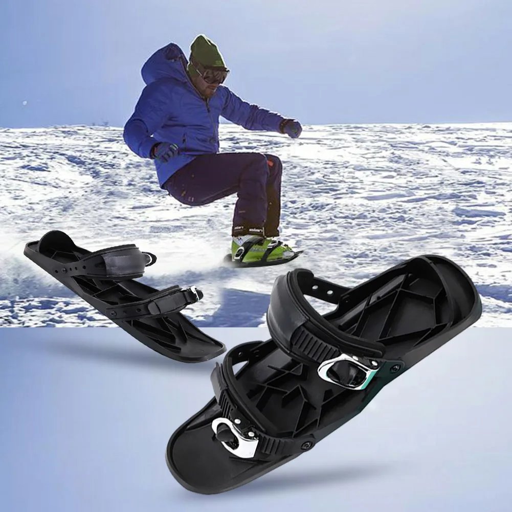 Mini Short Ski Skates Snowboard Boots Skiboards Adjuatable Short Snow Skateboard for Winter Outdoor Sports