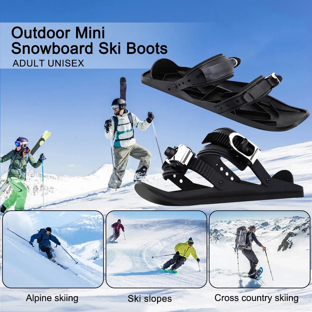 Mini Short Ski Skates Snowboard Boots Skiboards Adjuatable Short Snow Skateboard for Winter Outdoor Sports